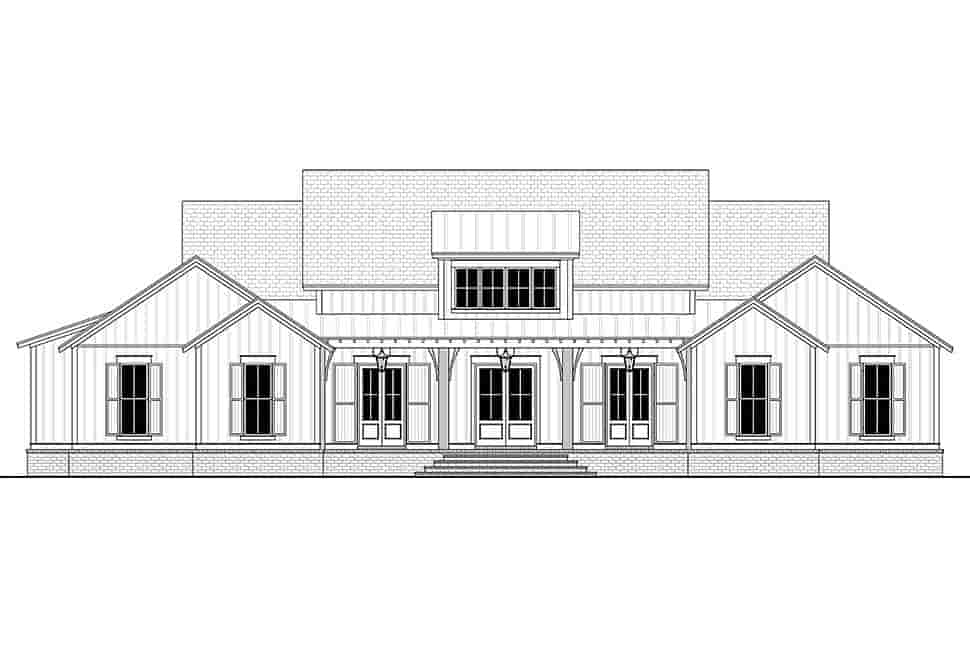 House Plan 51996 Farmhouse Style With 3076 Sq Ft 4 Bed 3 Bath