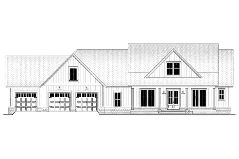 Country, Farmhouse, Southern House Plan 51999 with 4 Beds, 4 Baths, 3 Car Garage Picture 3