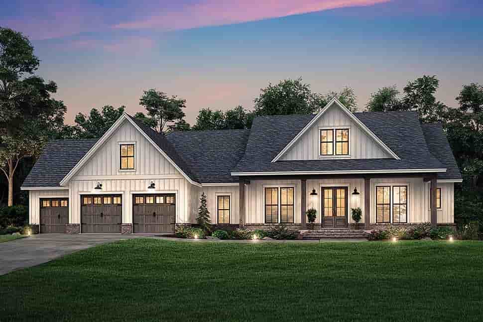 Country, Farmhouse, Southern House Plan 51999 with 4 Beds, 4 Baths, 3 Car Garage Picture 4