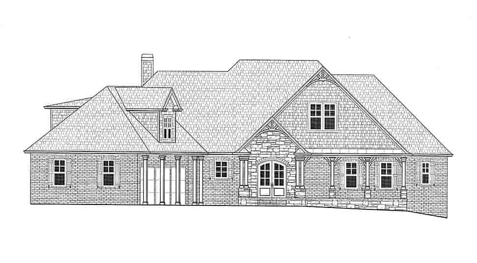 Bungalow, Craftsman, Traditional House Plan 52004 with 4 Beds, 3 Car Garage Picture 14