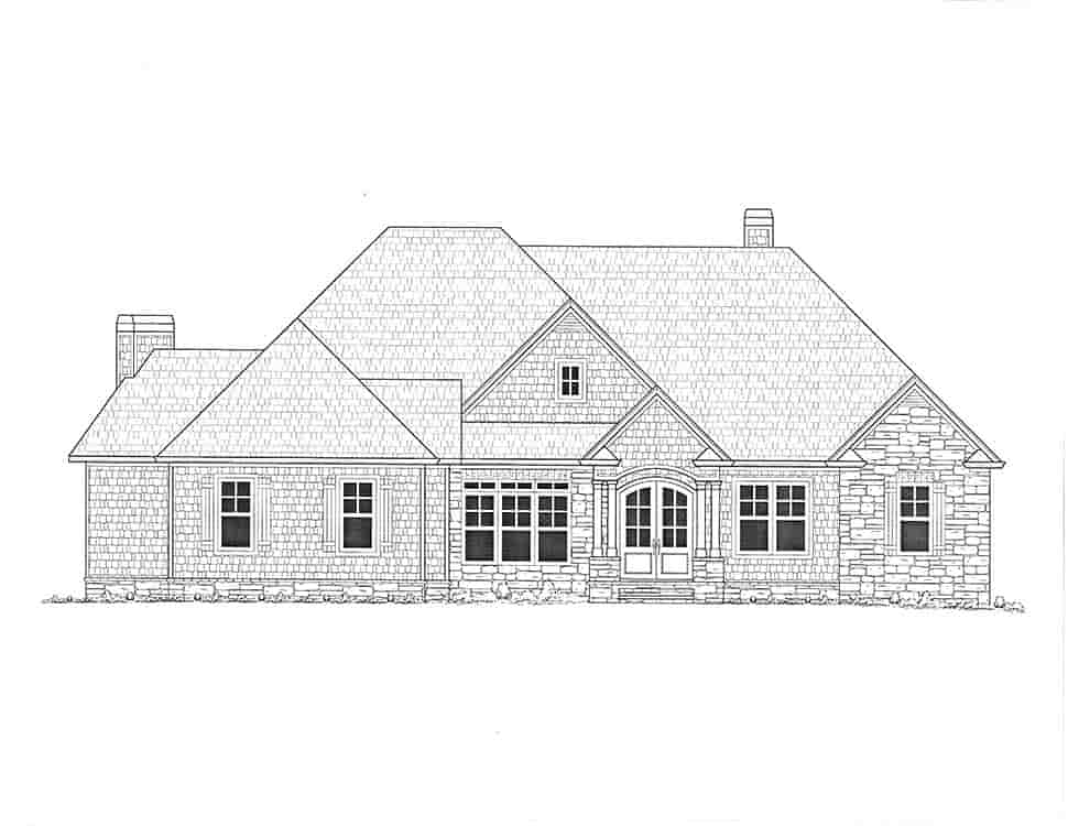 Craftsman, Traditional House Plan 52008 with 4 Beds, 5 Baths, 3 Car Garage Picture 2