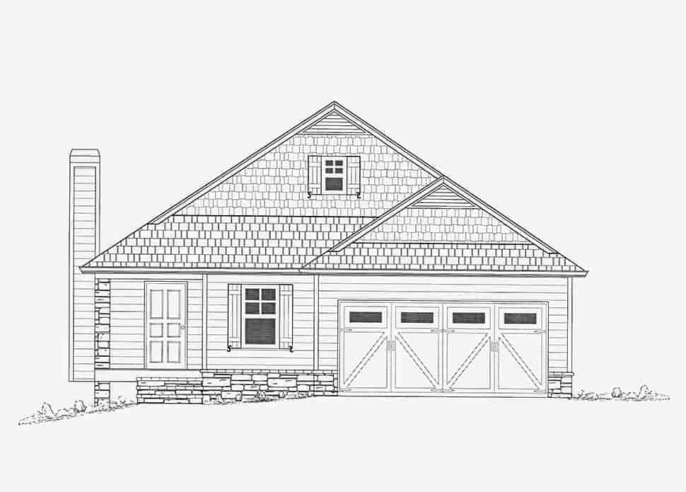 Bungalow, Cottage House Plan 52016 with 3 Beds, 3 Baths, 2 Car Garage Picture 1
