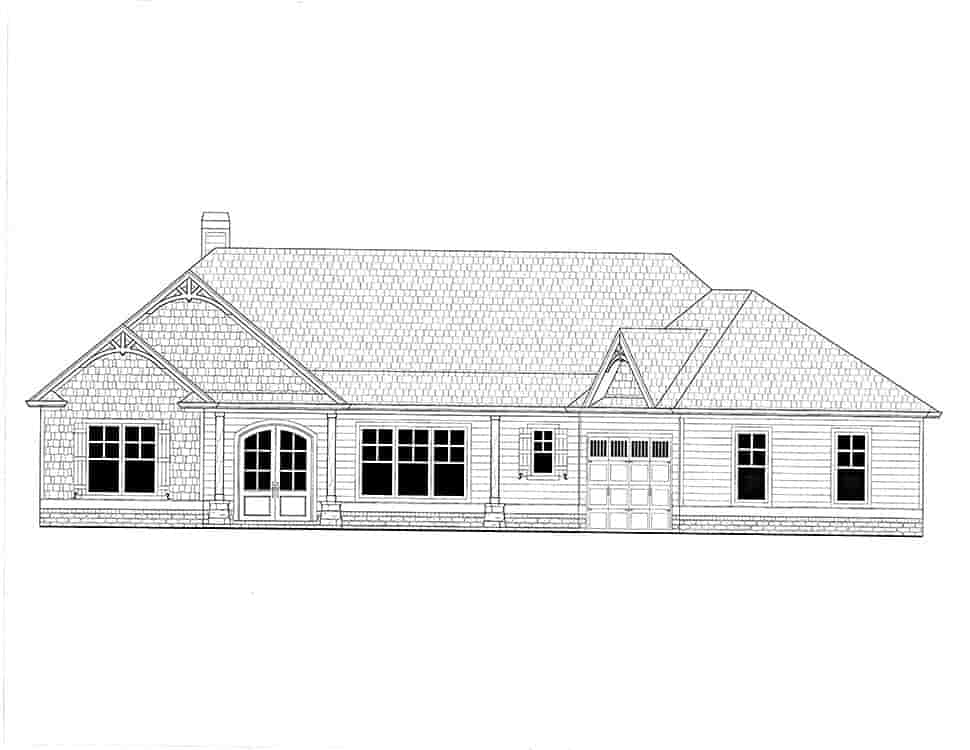 Craftsman House Plan 52020 with 3 Beds, 2 Baths, 2 Car Garage Picture 1
