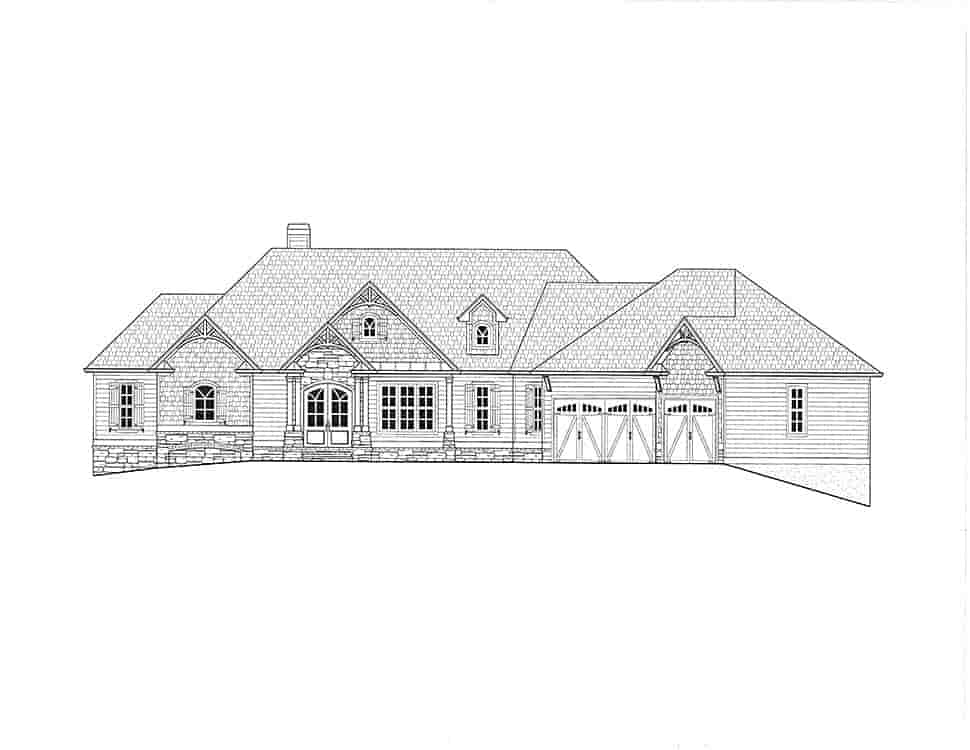 Cottage, Craftsman House Plan 52026 with 4 Beds, 4 Baths, 3 Car Garage Picture 1