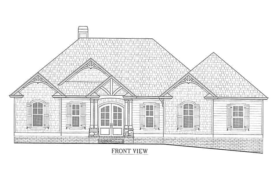 Cottage, Craftsman House Plan 52032 with 3 Beds, 4 Baths, 3 Car Garage Picture 2
