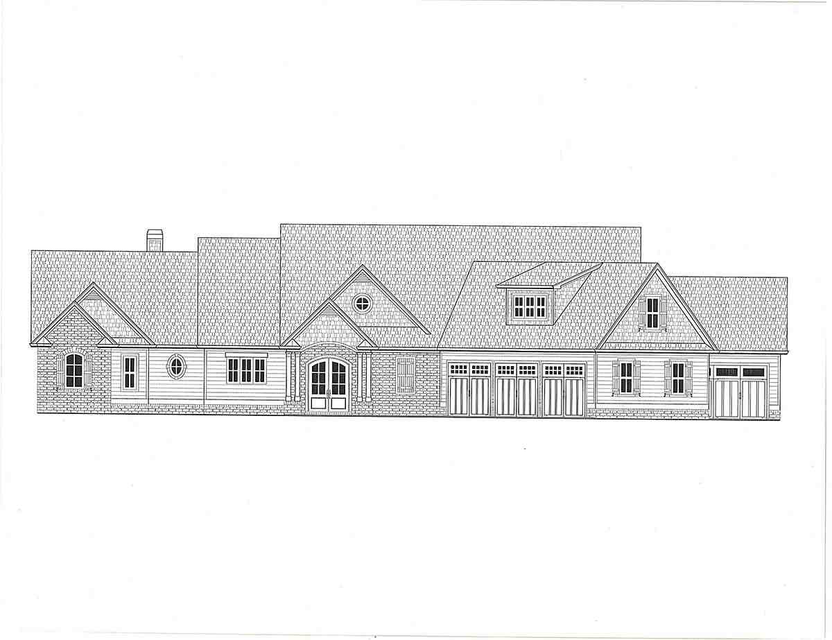 Craftsman, Farmhouse House Plan 52034 with 4 Beds, 4 Baths, 5 Car Garage Picture 1