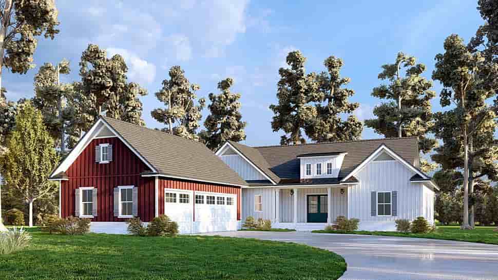 Craftsman, Farmhouse House Plan 52035 with 4 Beds, 4 Baths, 3 Car Garage Picture 3