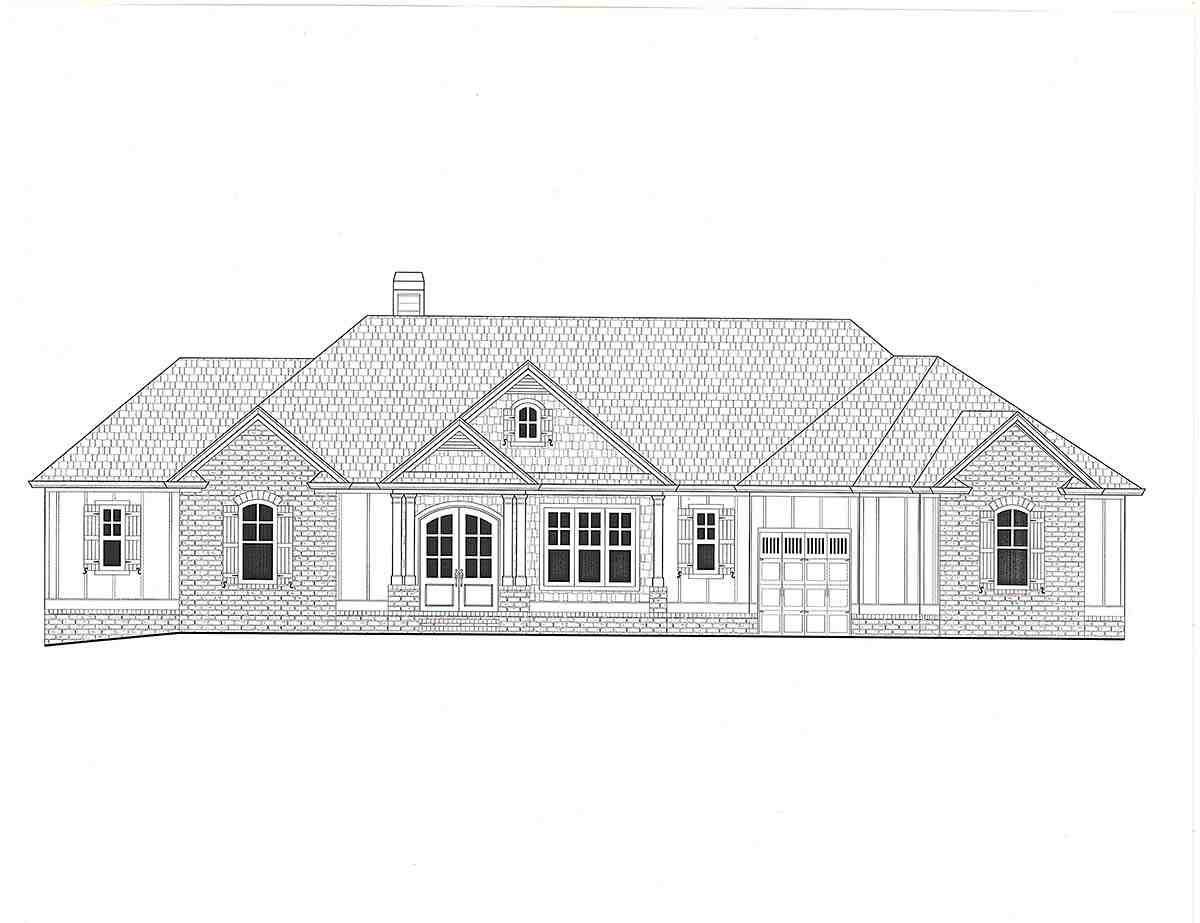 Craftsman, Farmhouse, Traditional House Plan 52036 with 4 Beds, 3 Baths, 2 Car Garage Picture 1