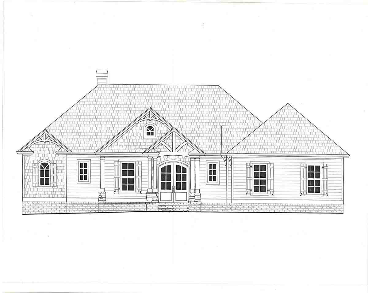 Craftsman, Traditional House Plan 52037 with 3 Beds, 4 Baths, 3 Car Garage Picture 1