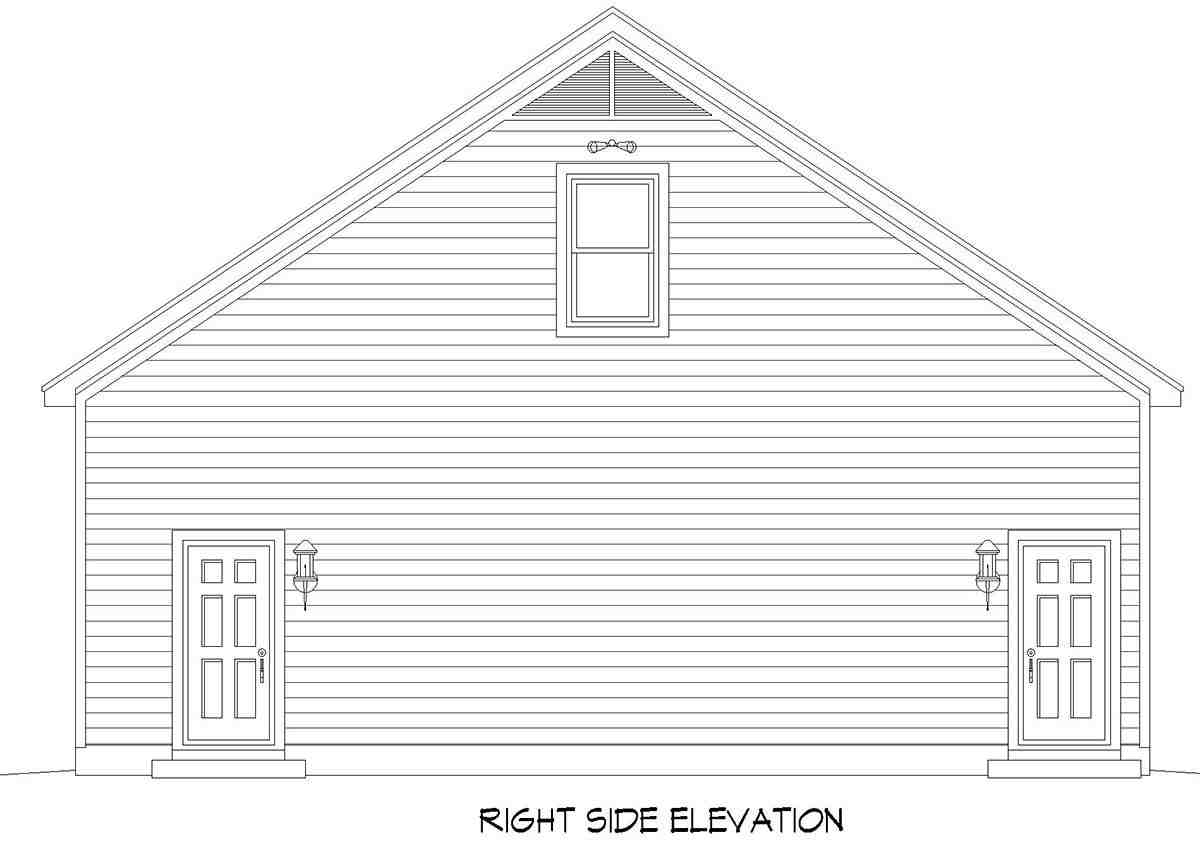 Traditional 3 Car Garage Plan 52106 with 1 Beds, 1 Baths Picture 1