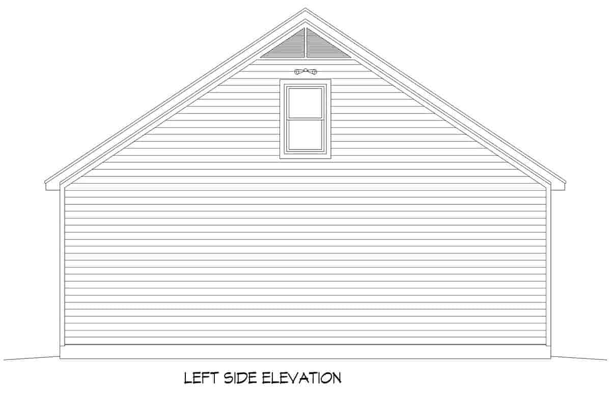 Traditional 3 Car Garage Plan 52106 with 1 Beds, 1 Baths Picture 2