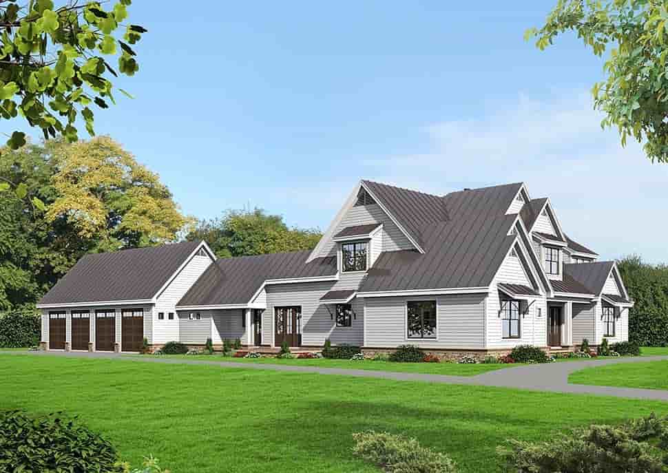 Country, Farmhouse, Traditional House Plan 52111 with 6 Beds, 5 Baths, 4 Car Garage Picture 4