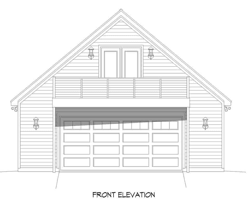 Country, Ranch, Traditional 4 Car Garage Apartment Plan 52119 Picture 3