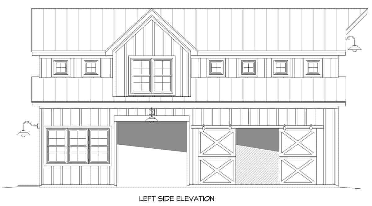 Country, Farmhouse, Ranch, Traditional 2 Car Garage Apartment Plan 52136 Picture 2