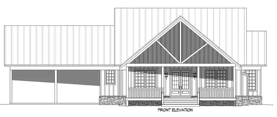 Cabin, Country, Farmhouse House Plan 52150 with 3 Beds, 3 Baths, 2 Car Garage Picture 3