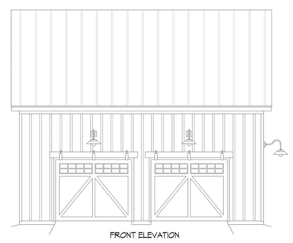 Country, Farmhouse, Traditional 2 Car Garage Plan 52158 Picture 3