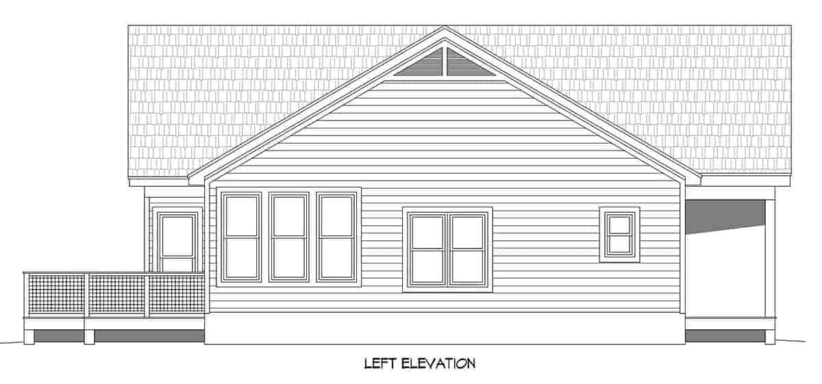 Bungalow, Country, Craftsman, Prairie, Ranch, Traditional House Plan 52176 with 2 Beds, 2 Baths Picture 2