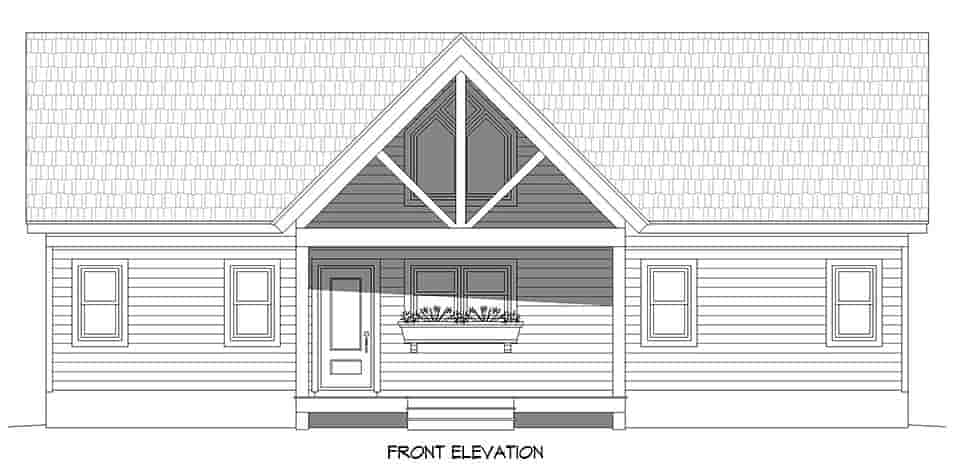 Bungalow, Country, Craftsman, Prairie, Ranch, Traditional House Plan 52176 with 2 Beds, 2 Baths Picture 3