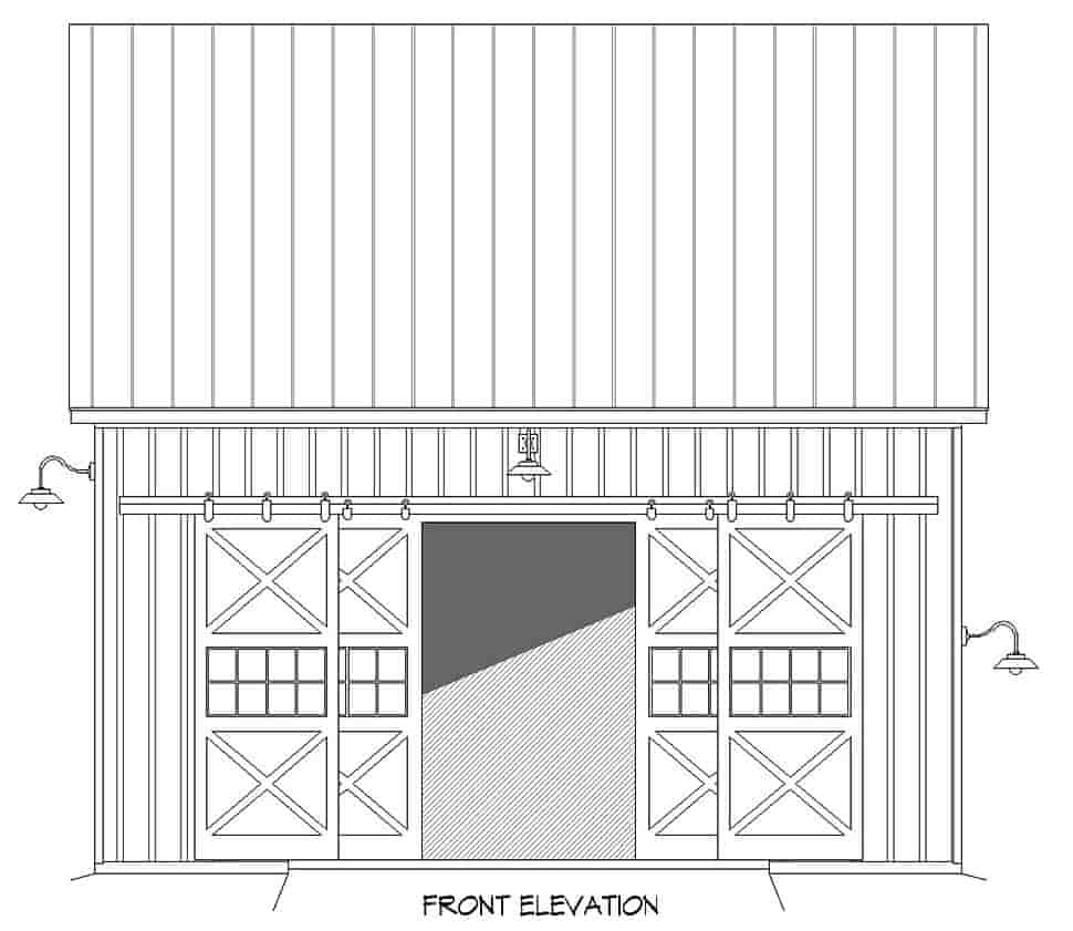 Country, Farmhouse, Traditional 2 Car Garage Plan 52184 Picture 3