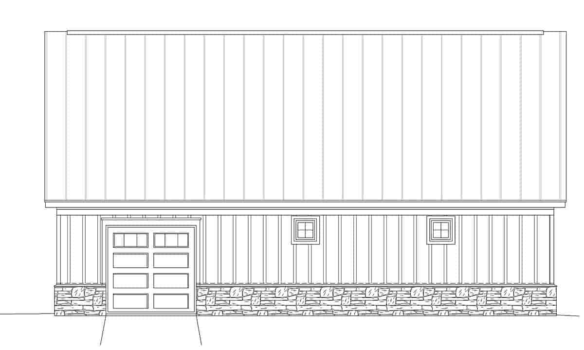 Bungalow, Country, Craftsman, Traditional 3 Car Garage Plan 52186 Picture 2
