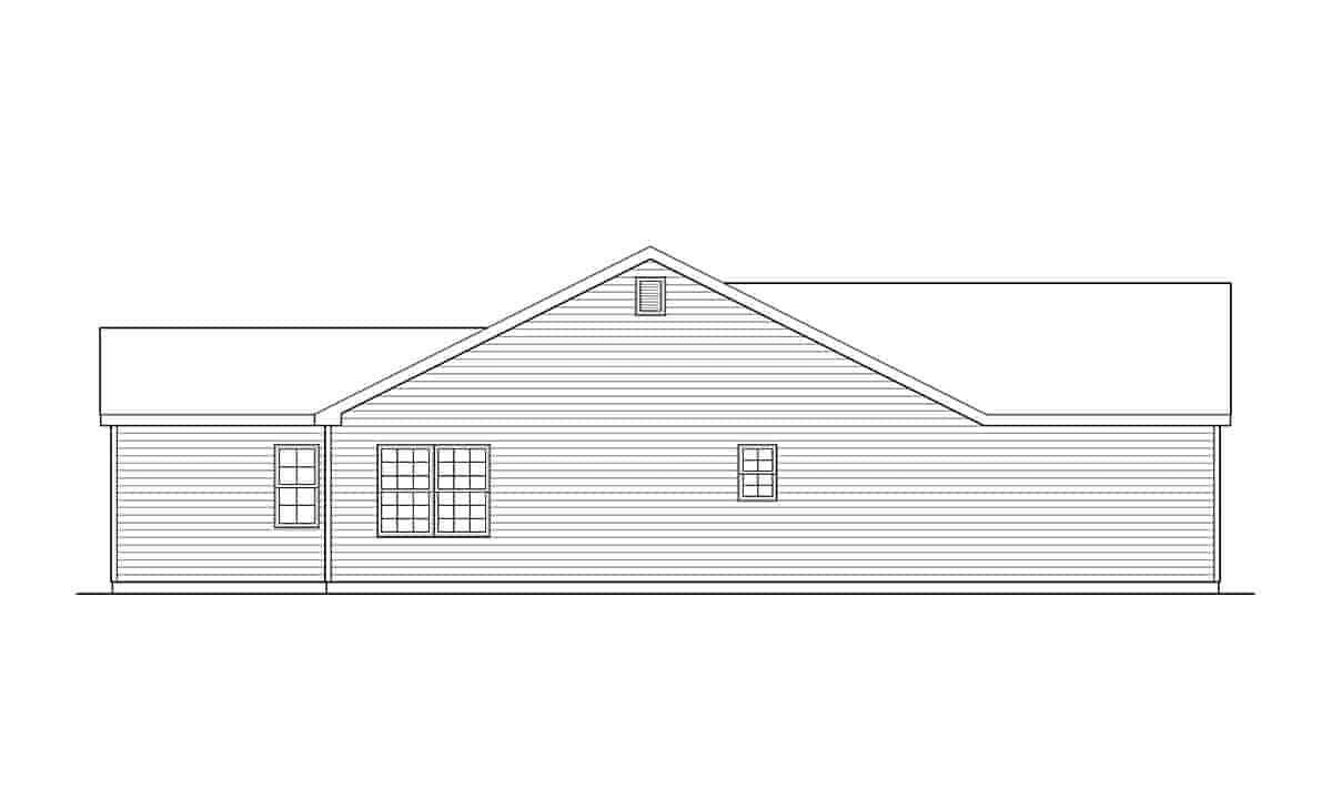 Ranch, Traditional House Plan 52200 with 3 Beds, 2 Baths, 2 Car Garage Picture 2