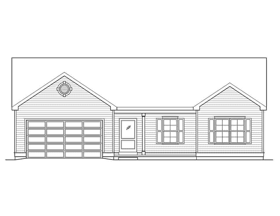 Ranch, Traditional House Plan 52219 with 3 Beds, 3 Baths, 2 Car Garage Picture 3