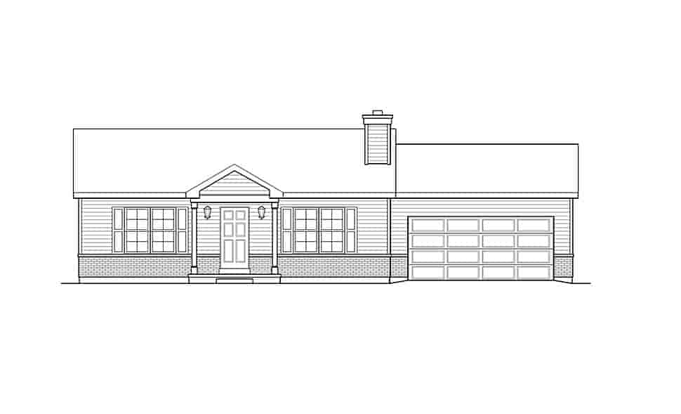Ranch House Plan 52220 with 2 Beds, 2 Baths, 2 Car Garage Picture 3