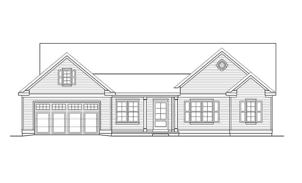 Ranch, Traditional House Plan 52221 with 3 Beds, 2 Baths, 2 Car Garage Picture 3