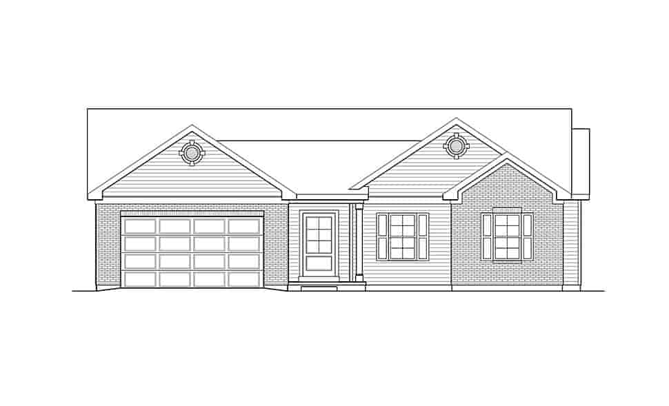 Ranch House Plan 52228 with 3 Beds, 3 Baths, 2 Car Garage Picture 3