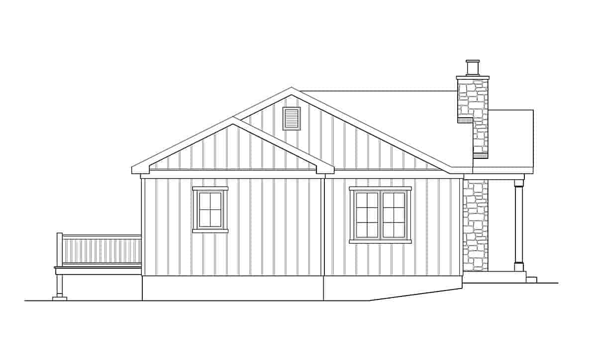 Cottage, Country House Plan 52233 with 2 Beds, 2 Baths Picture 2