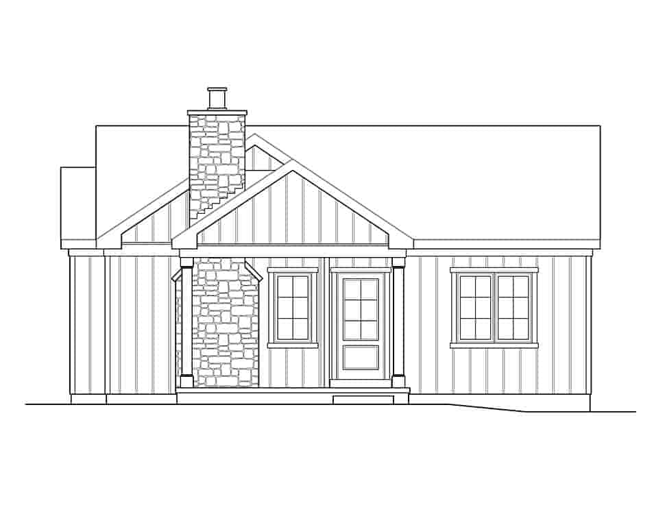 Cottage, Country House Plan 52233 with 2 Beds, 2 Baths Picture 3