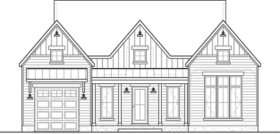 Country, Craftsman, Farmhouse House Plan 52866 with 2 Beds, 1 Baths, 1 Car Garage Picture 3