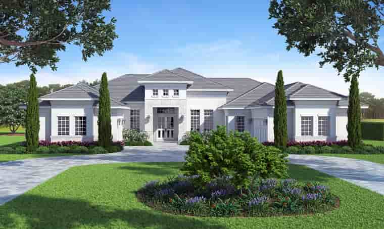 Florida, Mediterranean House Plan 52914 with 3 Beds, 5 Baths, 3 Car Garage Picture 1