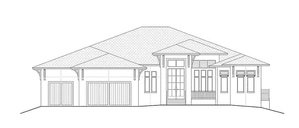 Coastal, Contemporary, Florida House Plan 52961 with 5 Beds, 6 Baths, 3 Car Garage Picture 1