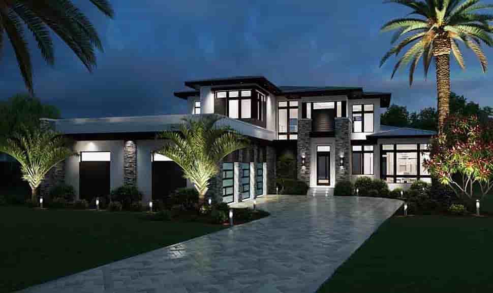 Contemporary House Plan 52973 with 3 Beds, 5 Baths, 3 Car Garage Picture 3