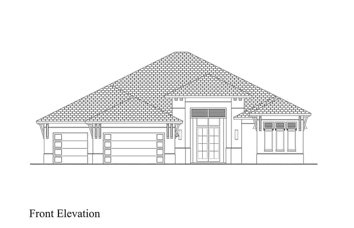 Coastal, Contemporary House Plan 52994 with 4 Beds, 4 Baths, 3 Car Garage Picture 1