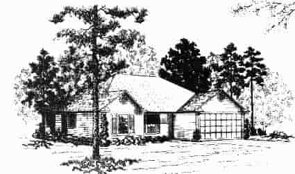 House Plan 53108 with 3 Beds, 2 Baths, 2 Car Garage Picture 1