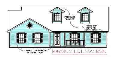 House Plan 53144 with 3 Beds, 2 Baths, 2 Car Garage Picture 3