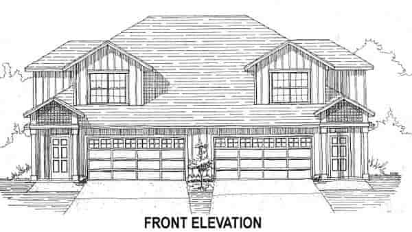 Multi-Family Plan 53187 with 6 Beds, 4 Baths, 4 Car Garage Picture 1