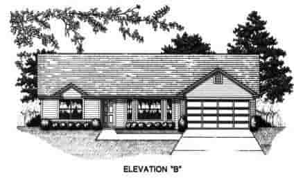 House Plan 53227 with 3 Beds, 2 Baths, 2 Car Garage Picture 1