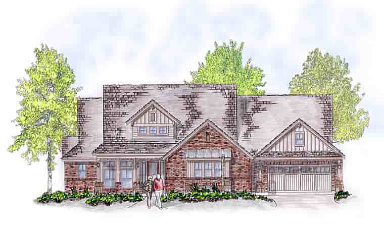 Country, Craftsman, European House Plan 53906 with 4 Beds, 4 Baths, 3 Car Garage Picture 2