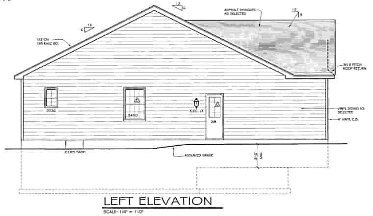 Ranch House Plan 54000 with 2 Beds, 2 Baths, 2 Car Garage Picture 1