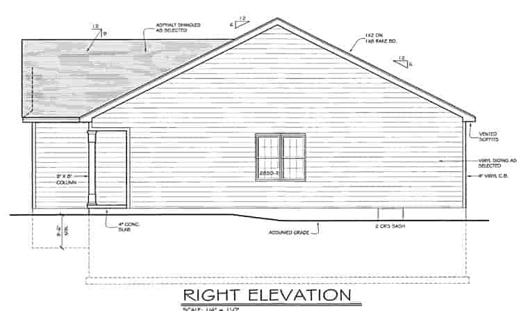 Ranch House Plan 54000 with 2 Beds, 2 Baths, 2 Car Garage Picture 2