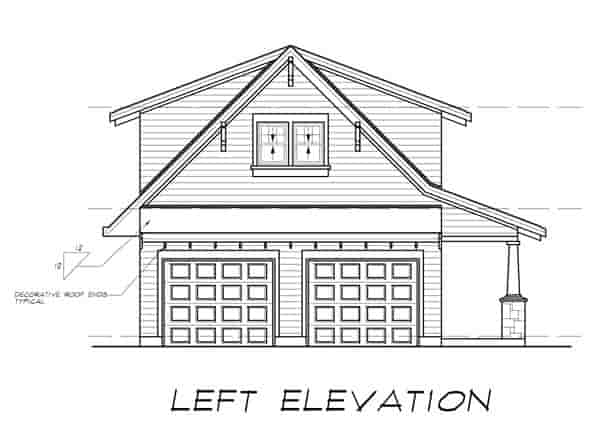 Craftsman 2 Car Garage Apartment Plan 55553 with 1 Beds, 1 Baths Picture 1