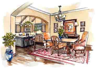 European, Traditional House Plan 56543 with 3 Beds, 2 Baths, 3 Car Garage Picture 6