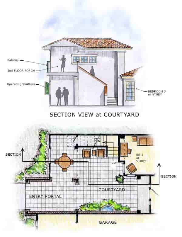 Florida, Mediterranean House Plan 56549 with 4 Beds, 4 Baths, 3 Car Garage Picture 1