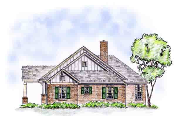 Craftsman, Traditional House Plan 56563 with 3 Beds, 2 Baths, 2 Car Garage Picture 2