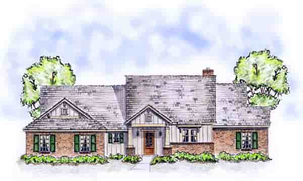 Bungalow, Craftsman, Ranch, Traditional House Plan 56564 with 3 Beds, 2 Baths, 2 Car Garage Picture 1