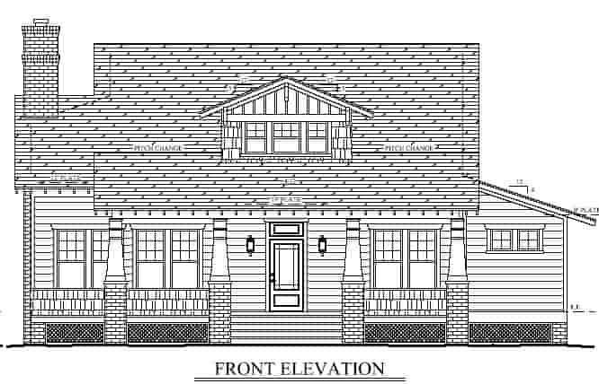 Bungalow, Cabin, Cottage, Craftsman House Plan 56574 with 3 Beds, 3 Baths, 2 Car Garage Picture 2
