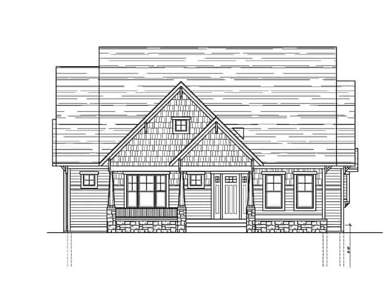 Bungalow, Craftsman House Plan 56605 with 3 Beds, 3 Baths, 2 Car Garage Picture 3